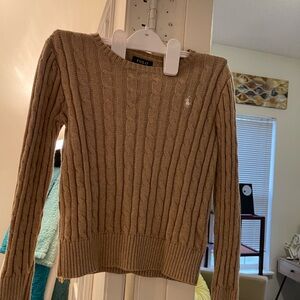 Polo by Ralph Lauren Women's Brown Cable Knit Sweater
